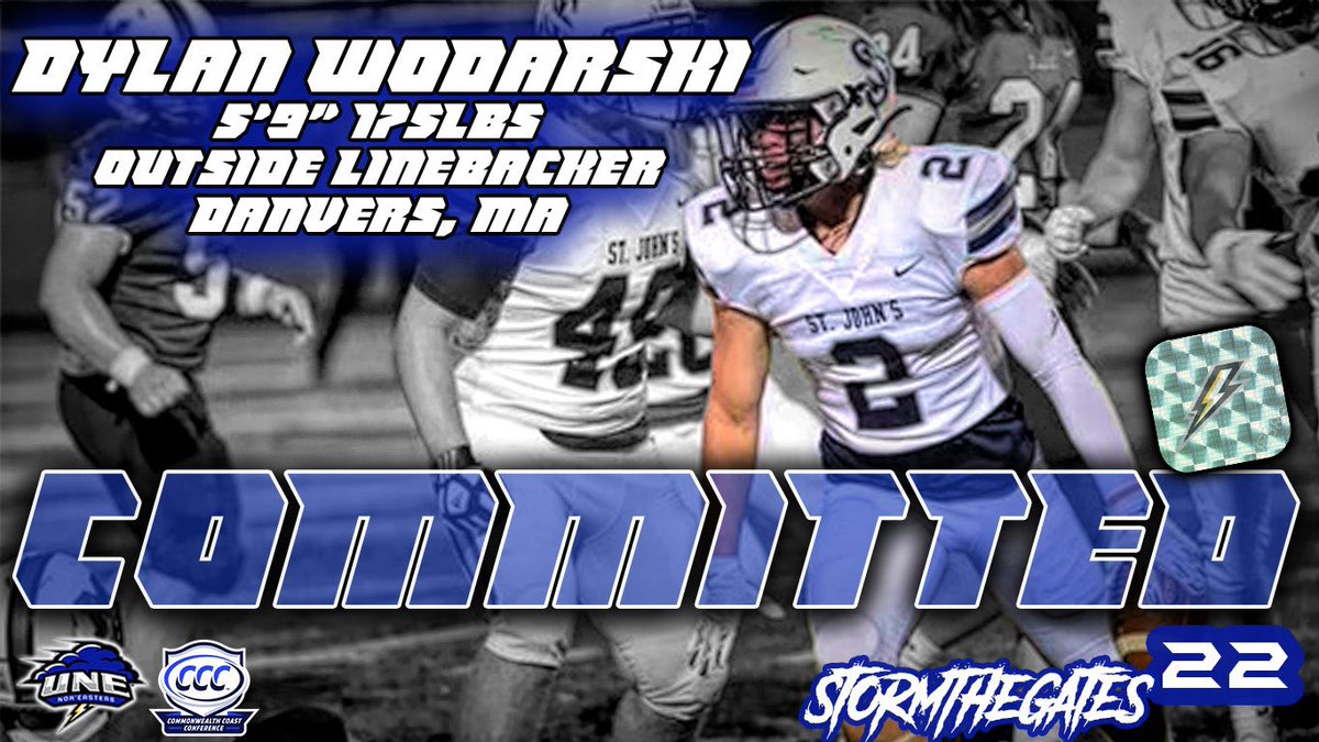 I’m proud to announce my commitment to continue my academic and athletic career to play football at the University of New England #stormthegates <a href="/CoachLichten/">Coach Mike Lichten</a> <a href="/UNEfootball/">University of New England Football</a> <a href="/willmoriarty1/">Will Moriarty</a> <a href="/StJohnsPrepFB/">St. John’s Prep Football</a>