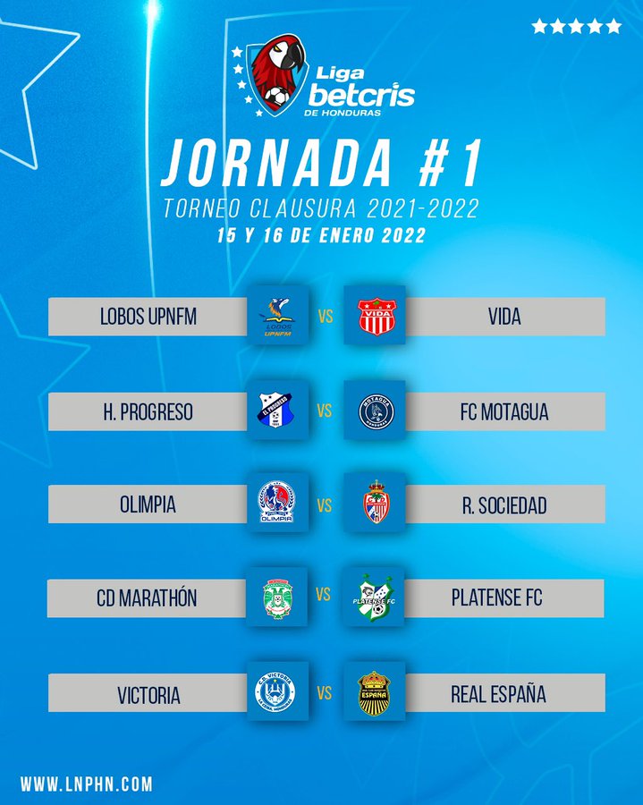 Calendario del Torneo Clausura 2022 de Honduras: Arranca el 15 enero - AS USA