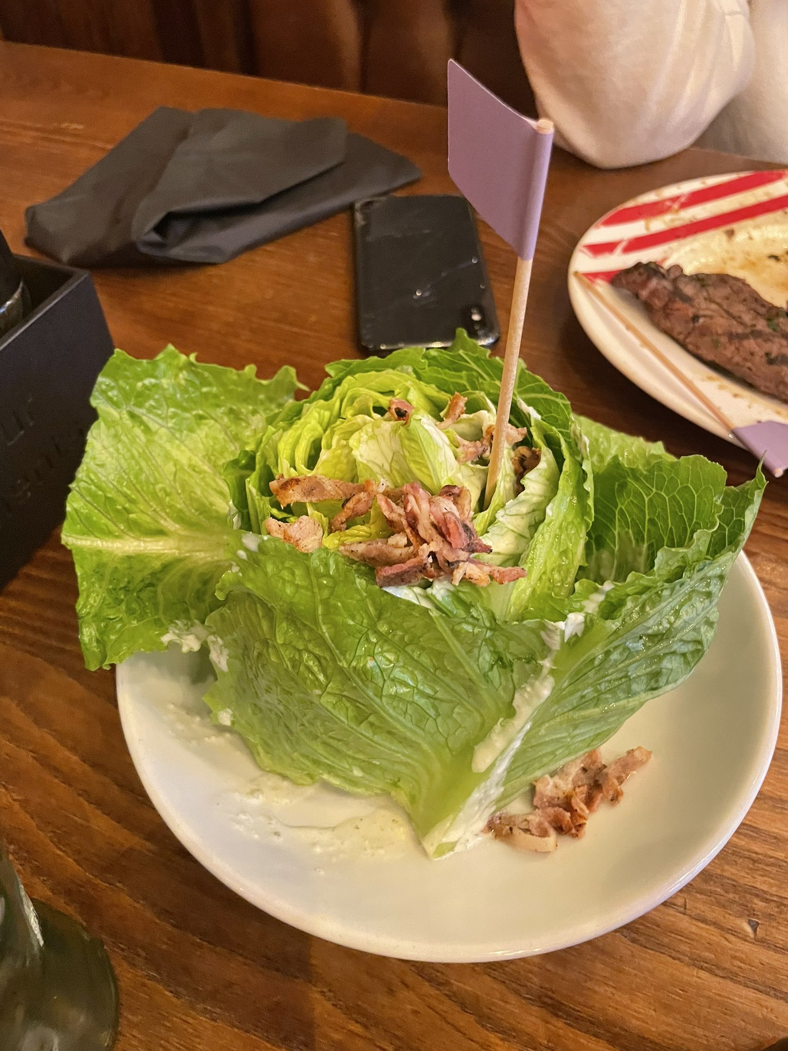 Daz Black on Twitter: "According to @TGIFridays this is a salad. Its a  fucking lettuce cut in half with a flag in it 😂😂 we waited 45 mins and  even the stake