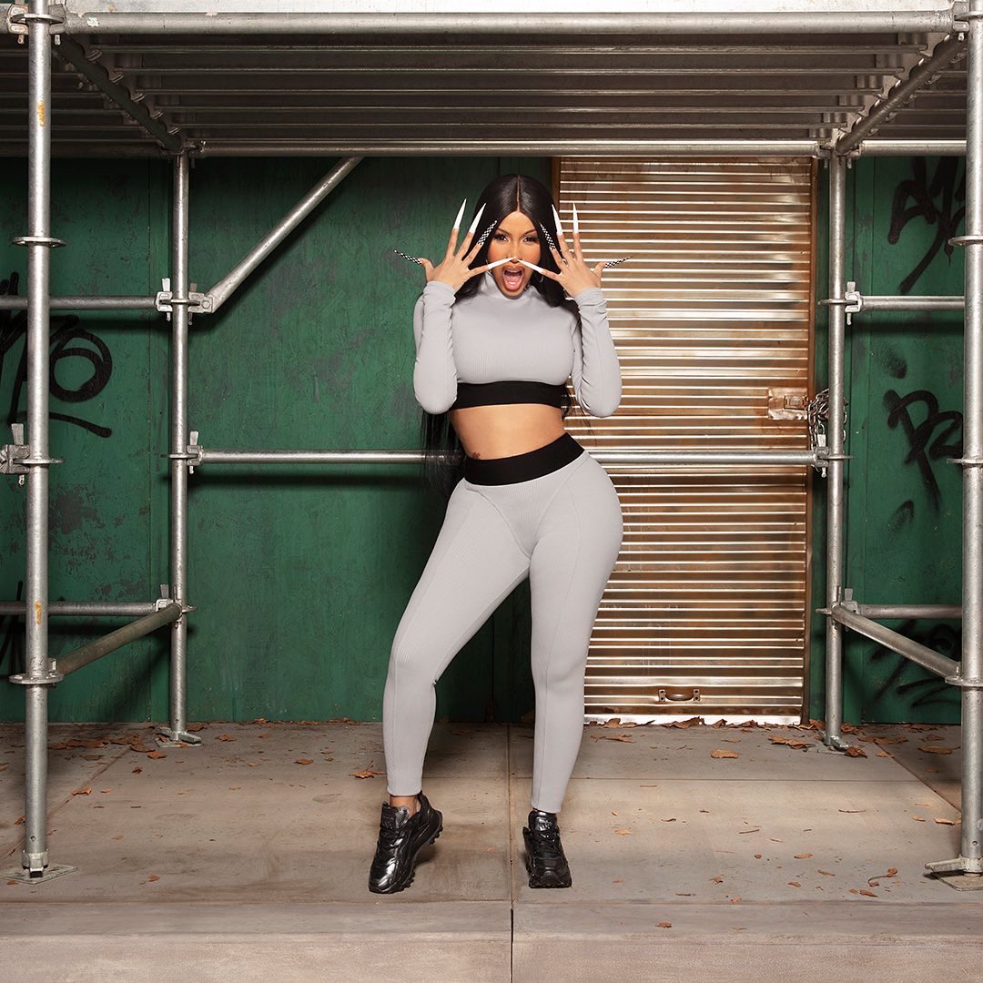 iamcardib's tweet photo. new @Reebok collection tomorrow 10am est https://t.co/yPCp53ncqD #ReebokxCardiB https://t.co/1ehFg9MxdO