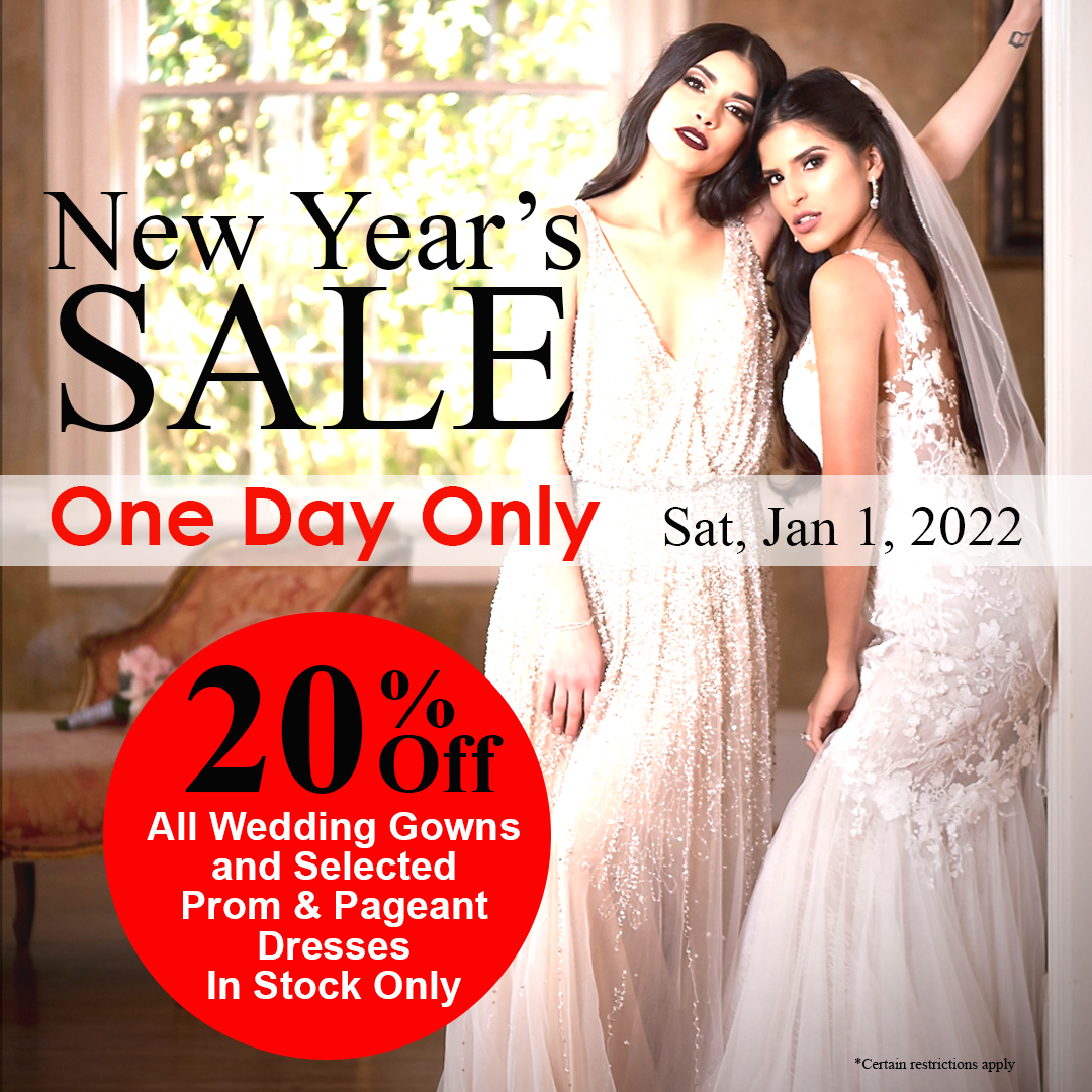 DimitraDesigns's tweet image. ✨ New Year's SALE! 20% off - ONE DAY ONLY - Jan 1, 2022 ✨IN STOCK #weddingdresses and selected prom, pageant and mother dresses 👗🤩 - Open at 12:00 pm to 5:00 pm 📷by @evelyn.aguero.photo  #Dimitradesigns #dimitrabride #newyearsale #prom #promdresses #pageantdresses
