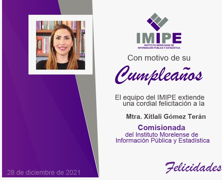 Con mucho agrado y los mejores deseos.
¡FELICIDADES!
Comisionada, Xitlali.