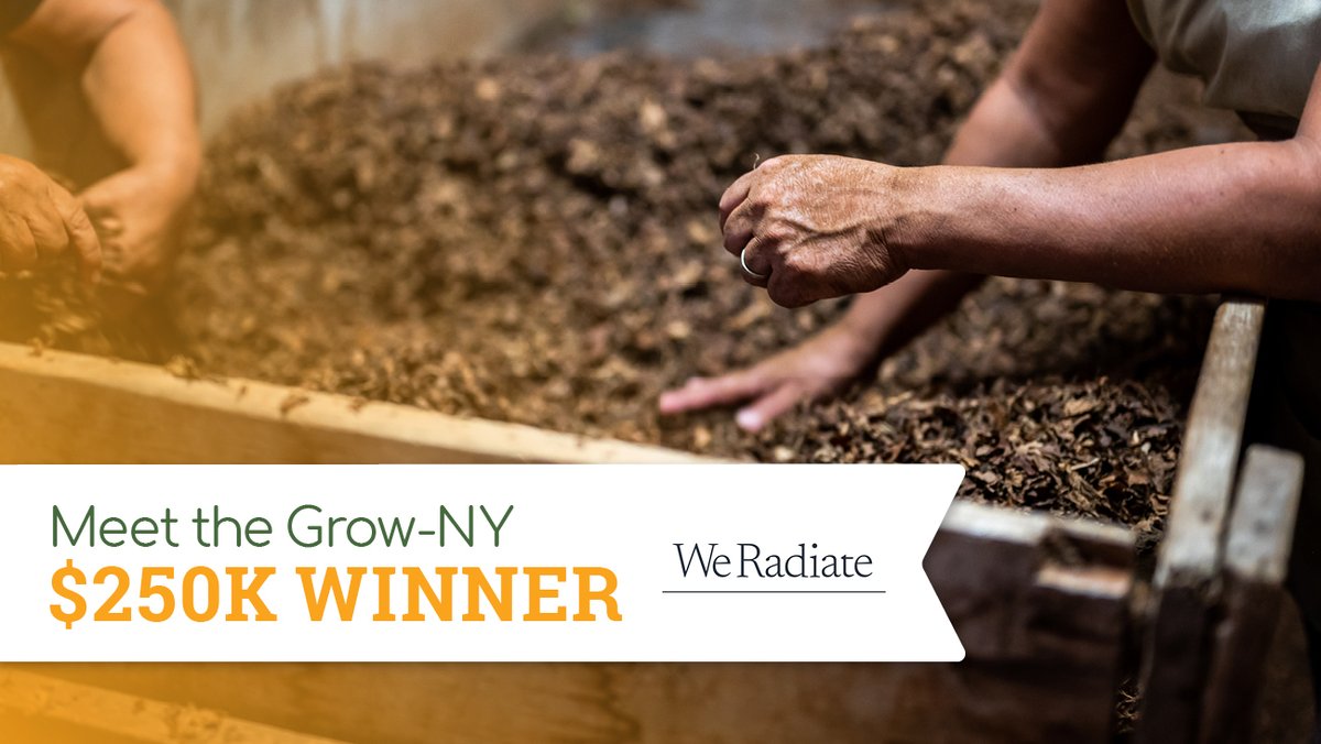 Rochester’s <a href="/WeRadiateNY/">WeRadiate</a> has the solution for healthy, nutrient-rich soil, using hardware, software, and data technology to create high-efficacy and high-quality compost end products at viable composting sites. Learn more about the $250K Grow-NY winner at bit.ly/GrowNY-Winners….