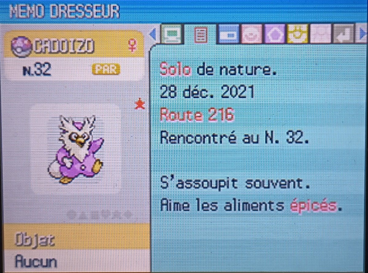 darkUltron_'s tweet photo. Enfin un ptit peu de chance pendant cette #NRT ! Cadoizo Shiny 💜 en 6908 rencontres sur Perle, réalisé en troupeau sur la Route 216, la capture n'avait rien de compliqué mais il est quand même arrivé jusqu'à la lutte 😅la Master Ball lui va quand même super bien ! https://t.co/zFXmucMdpm