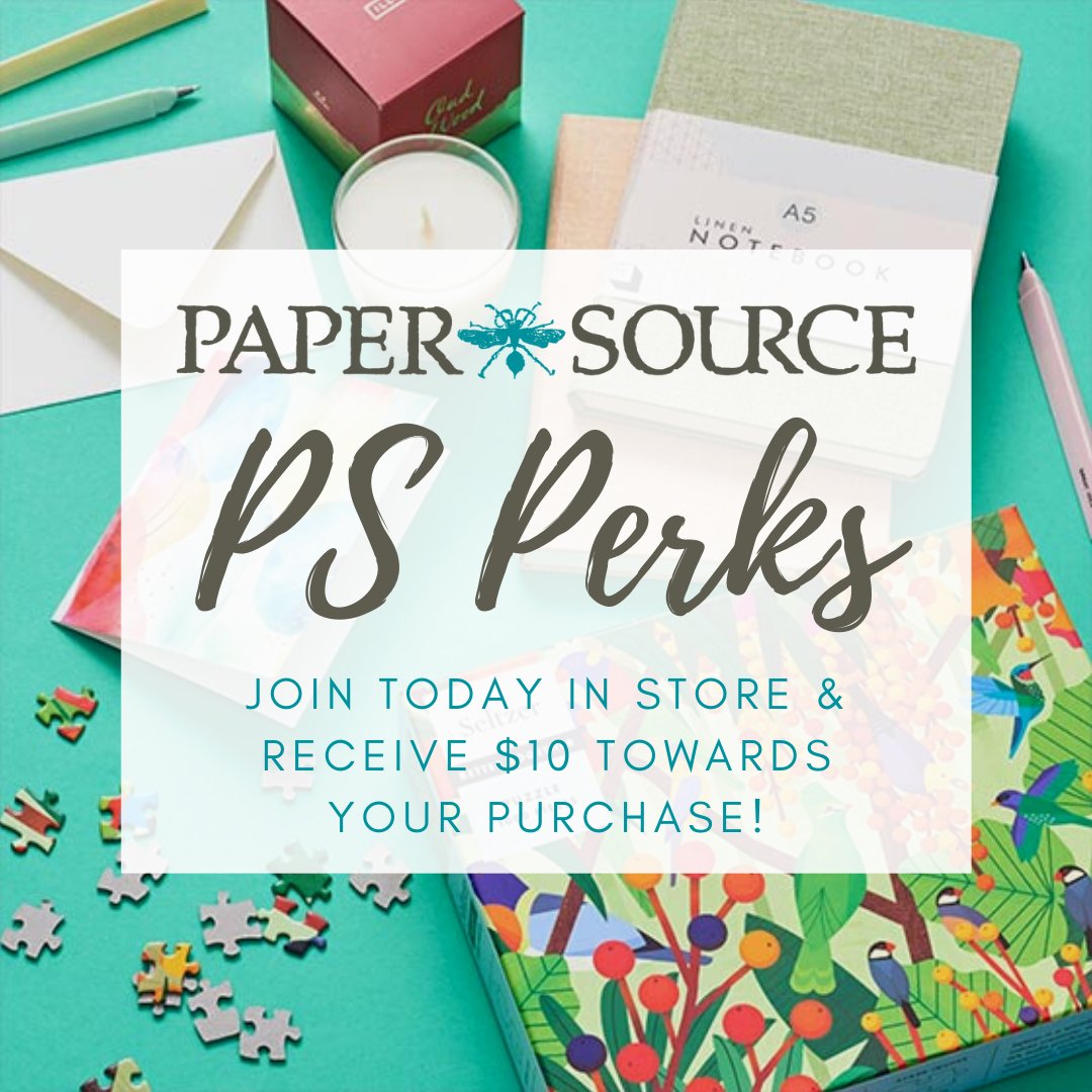 VORH_Connect's tweet photo. If you're a stationery fan, consider joining Paper Source's PS Perks Membership! Perks include:

◾ Exclusive offers
◾ 10% off Birthday Club
◾ First Access to Promotions
◾ In-Store Events

Join today for free in-store at 196 N. Adams Rd &amp; get $10 towards your next purchase. https://t.co/bhueJe0eRM
