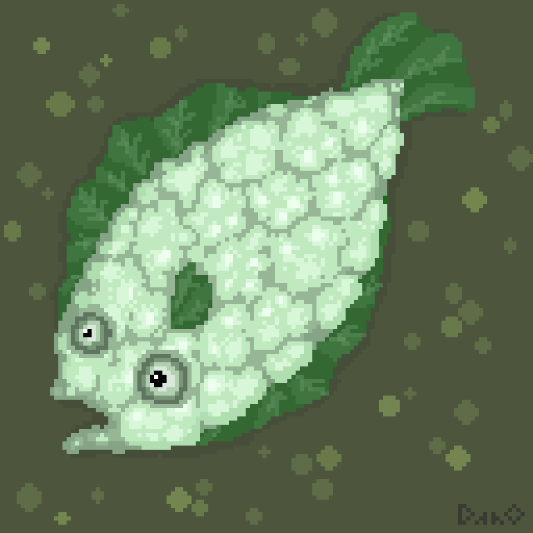 DanoLefourbe's tweet photo. Cauliflounder #pixelart #digitalart #fish https://t.co/UTB0eA3cRM