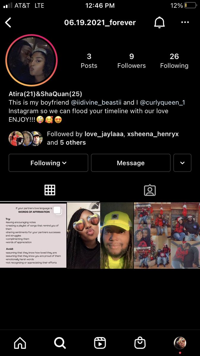Can y’all follow our couple page on Instagram 06.19.2021_forever