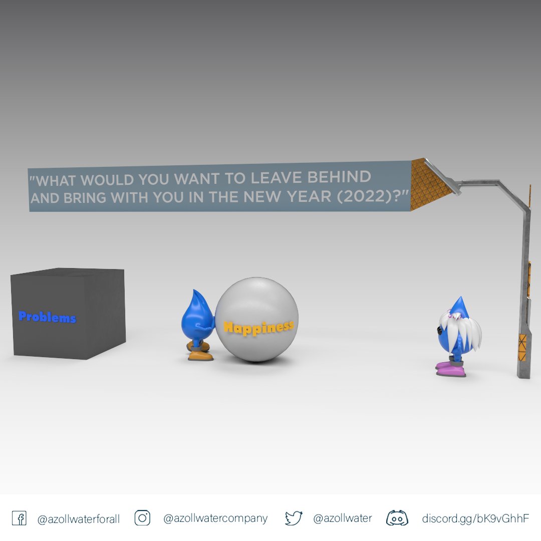 AzollWater's tweet photo. The New Year is quickly approaching, we are just a few days away from ringing in the #NewYear2022
Our question for today is, "What would you want to leave behind and bring with you in the New Year?
Leave a comment below and tag someone who might need to see this!
#NFTs #Azoll https://t.co/Hp1Gff7MrL