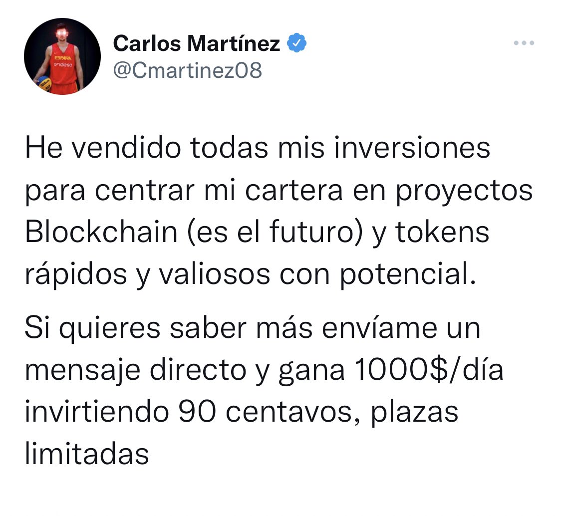 cmartinezpardo's tweet photo. He borrado el tweet de la foto porque en 5 minutos he recibido 6 mensajes y 3 whatsapp de gente interesada (en serio???🤦🏻‍♂️)
28 de diciembre, día de los inocentes, amigos!

Pd: el FOMO y desconocimiento con el tema “criptomonedas” está mucho peor de lo que pensaba, cuidado gente 😕 https://t.co/gKsavw8Lqj