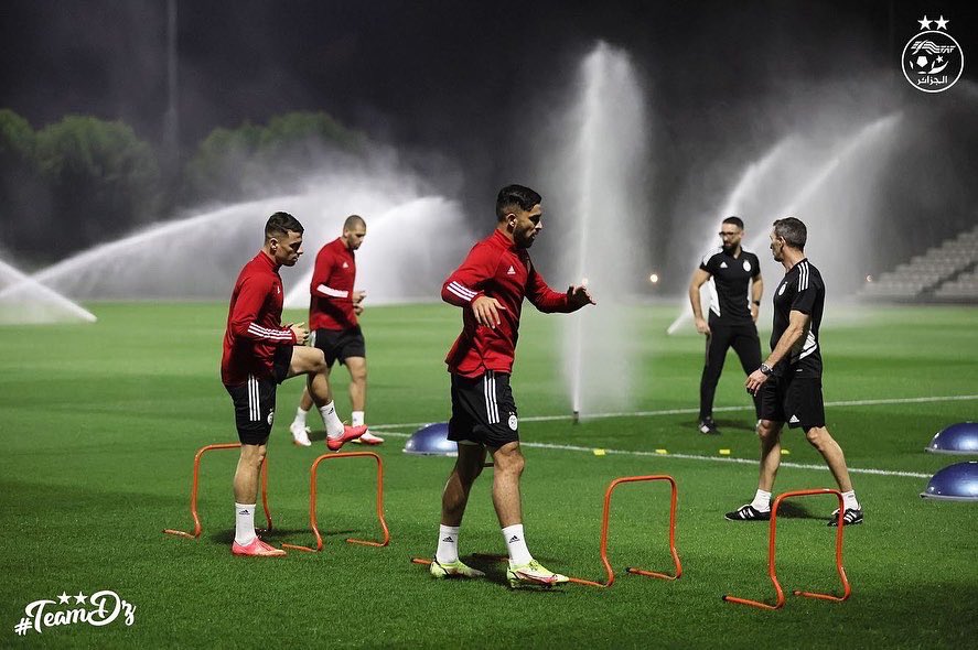 LesVerts's tweet photo. أول حصة تدريبية لمنتخبنا الوطني بالدوحة.
⚽️ 𝙁𝙞𝙧𝙨𝙩 𝙩𝙧𝙖𝙞𝙣𝙞𝙣𝙜 𝙨𝙚𝙨𝙨𝙞𝙤𝙣 𝙞𝙣 𝘿𝙤𝙝𝙖 🇶🇦 𝙛𝙤𝙧 𝙤𝙪𝙧 𝙣𝙖𝙩𝙞𝙤𝙣𝙖𝙡 𝙩𝙚𝙖𝙢.
#LesVerts #teamdz 🇩🇿👊🏼 #123vivalAlgérie #LesFennecs #TotalEnergiesAFCON2021 https://t.co/6HV8Ljfl6X