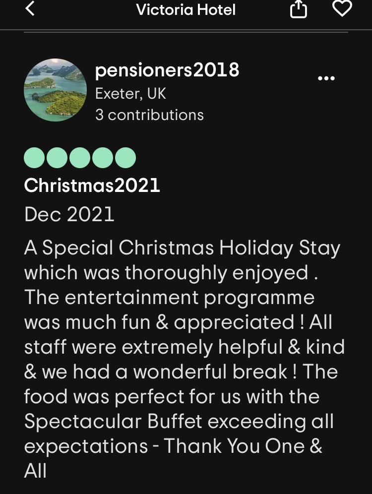 Praise for the whole team , well done everyone ⁦<a href="/Victoriabrends/">Victoria Hotel</a>⁩