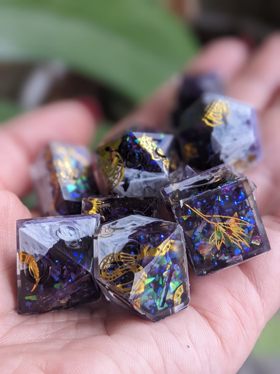 Break from grad school means it's dice time! #handmadedice #dice #dnd #pathfinder #dnddice #homebreweddice #ttrpg
