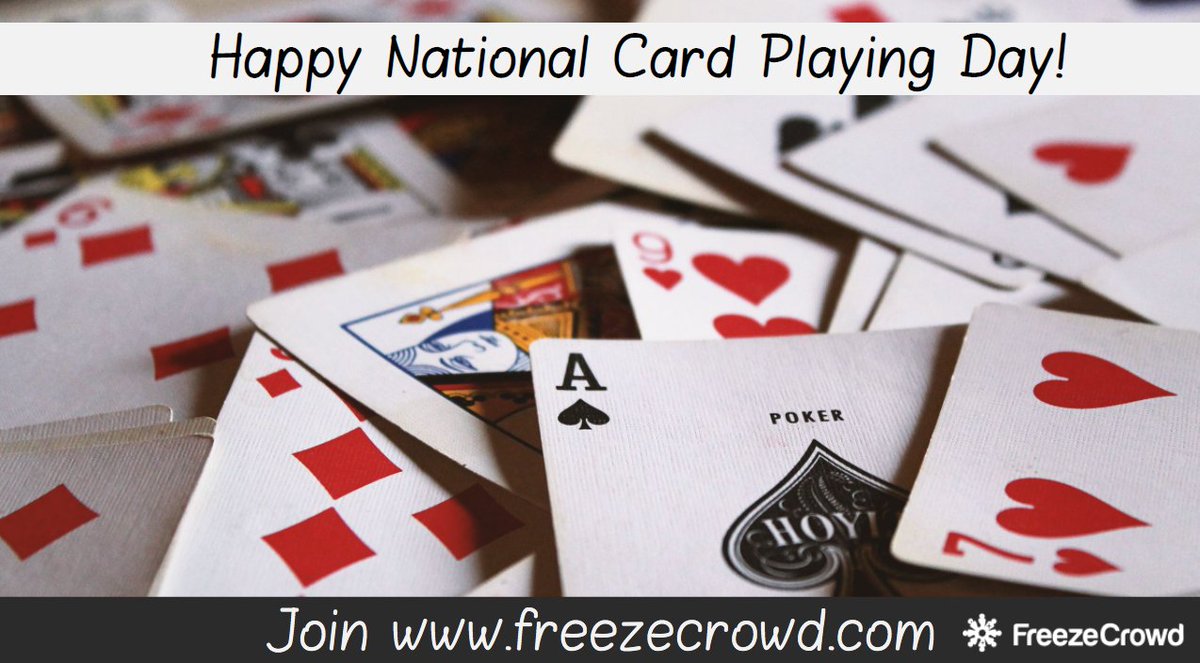 FreezeCrowd's tweet photo. Is there a Card Game Enthusiast in the crowd? Join us on https://t.co/p9iVfzPDnN to freeze with your card players!
#NationalCardPlayingDay 
#CardPlayingDay #CardPlaying #CardGame #CardGameEnthusiast https://t.co/k1oytc11f0