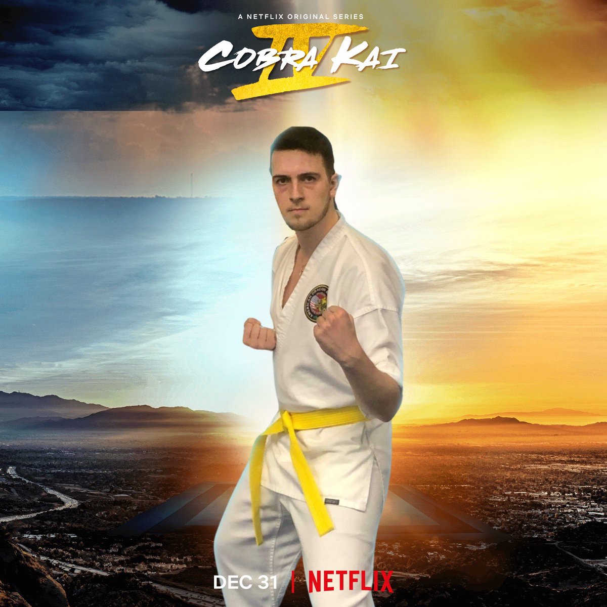 ThwipFirst's tweet photo. They forgot to share one of the All-Valley character posters for S4. Here it is, On December 31st, the Valley belongs to Strike. #CobraKai #cobrakaiseason4 #karatekid #allvalley #december31 #Virtualphotobooth @jonhurwitz @cobrakaiseries https://t.co/jdrFPw4LXm