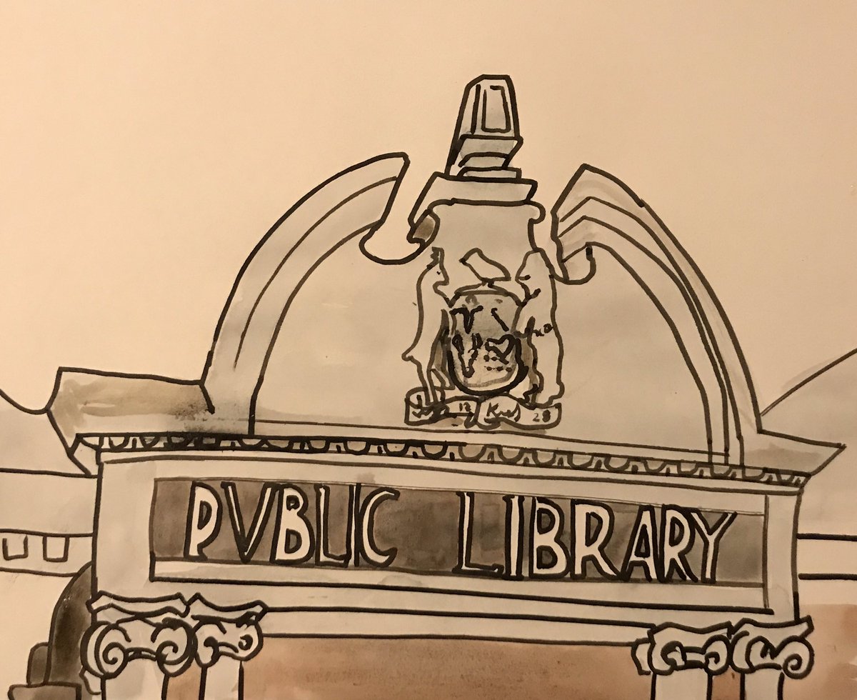 frankkiely's tweet photo. Today’s #watercolour #painting #sketch is Roof of #SydenhamLibrary #SE26
England #E8 #watercolor #Acrylic #Marker #Pen on paper
My signature & date are hidden in picture.
Hint: Motto
I enjoyed volunteering next door and meeting local people. https://t.co/D0ntJzePuB