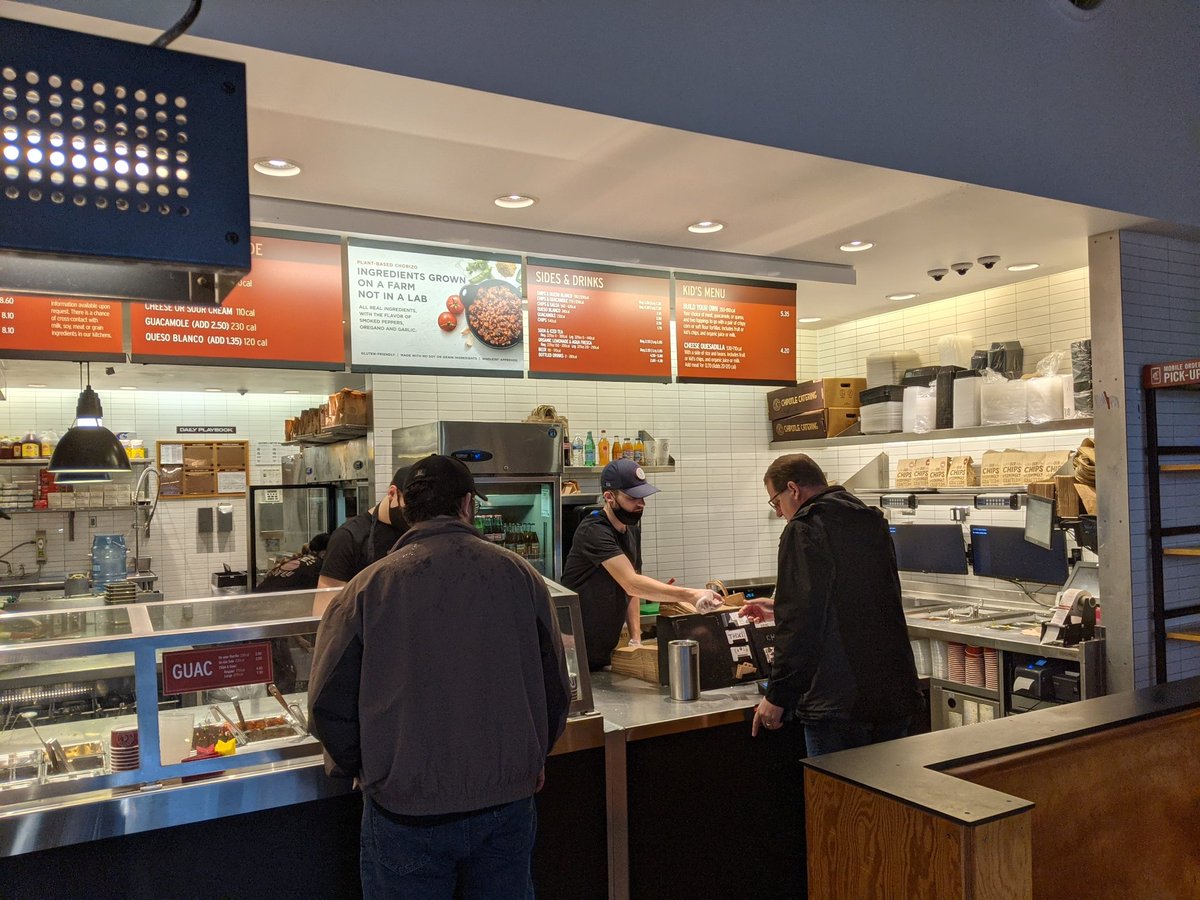 mfresch's tweet photo. @ChipotleTweets Employees with masks below the nose AND mouth while doing food prep is a new one. 12697 N Pennsylvania, Carmel IN. Good job you have an impeccable food safety record. Oh wait. https://t.co/SR9yZJEVgp