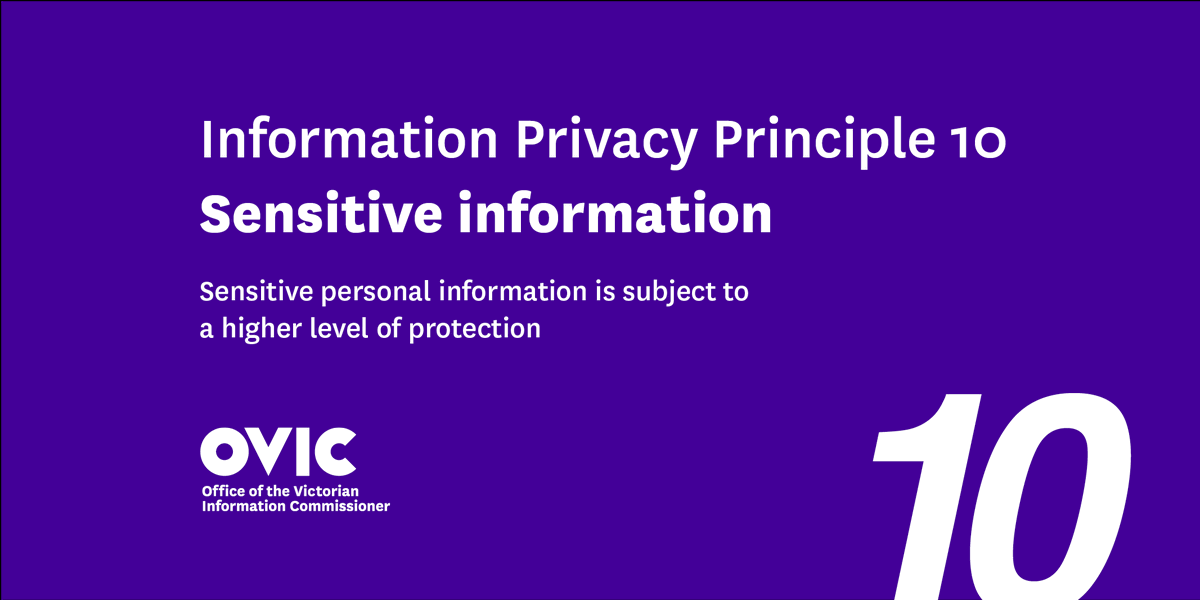 OVIC_AU's tweet photo. Some sensitive personal information, such as information about sexual practices, political opinions or religious beliefs, is subject to a higher level of protection. 
See Information Privacy Principle 10: Sensitive information in the #IPPGuidelines: https://t.co/Vm7KMjZP8U https://t.co/WZET0rrjPc