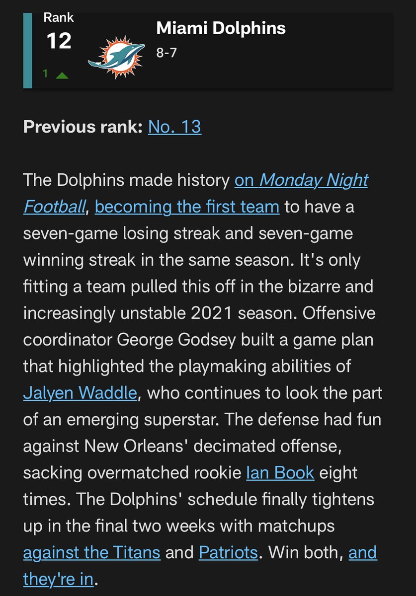Finaticscom's tweet photo. Enjoy this week’s NFL Power Rankings!!! #FinsUp #QuestFor8 #NFL https://t.co/nUU9Yo8A45