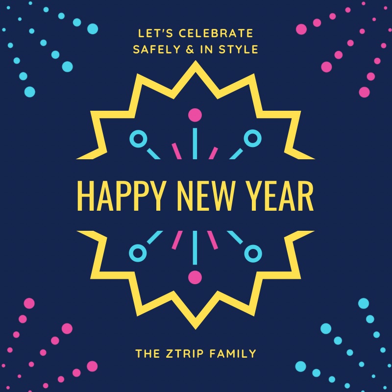 Celebrate NYE safely and in style by booking a ride with us! Be smart, get a surge free ride with zTrip. We are your New Year's Eve designated driver! Happy Holidays and an even happier New Year!