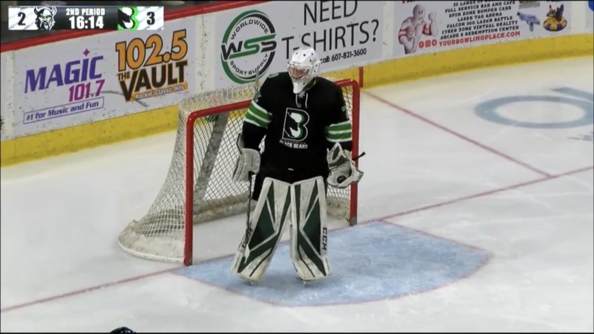 swan_hockey's tweet photo. BIG congratulations to Owen Liskiewics on his first professional win last night as the @BlackBearsFPHL beat the @delawarethunder 7-4 last night in @TheFPHL play! #SwanHockey #PerformanceIsKing #ItsAllAboutProgress #Swan https://t.co/7w1s1zH5Xl