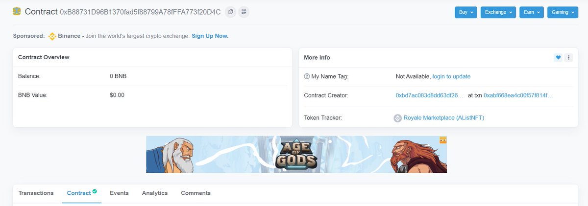 Good day everyone. Bullish news! Our NFT Marketplace contract is now deployed into the mainnet. The NFT developers have completed the backend functionality. Now we focus on the front end. Once the marketplace is live, we will start minting the NFTs. More updates soon!