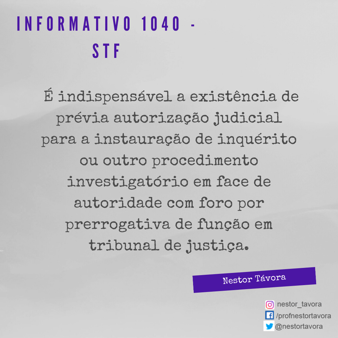 O Ministério Público deve requerer judicialmente a prévia instauração de inv... instagram.com/p/CYC76qFhXpo