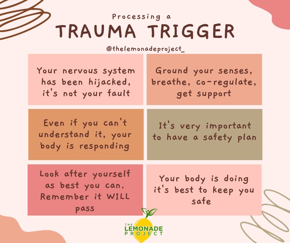 SqueezeStigma's tweet photo. Processing feelings of a traumatic experience (or "trigger") can make us feel overwhelmed. It's helpful to remind ourselves that these uncomfortable sensations will pass. #TheLemonadeProject #MentalHealthMatters https://t.co/owzJopQNJV