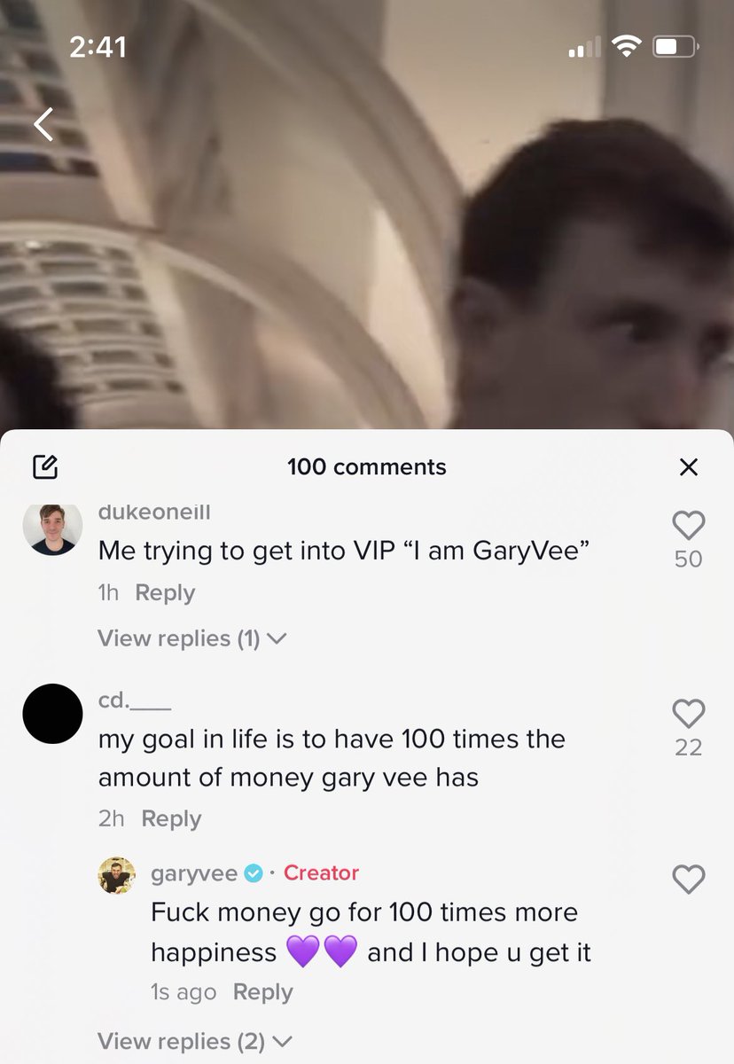 garyvee's tweet photo. Tiktok chatter .. 💜💜💜 https://t.co/qT21S9Z3pF