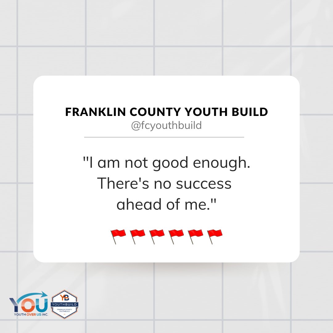 BuildFc's tweet image. Red Flags: Youth Edition 🚩🚩🚩

These are the thoughts that often plague our minds, but they&apos;re just that--thoughts. 

Join us today, and let us help make YOURSELF greater than ever before. 😊🙌

#youthbuild #opportunityyouth #youthorganization