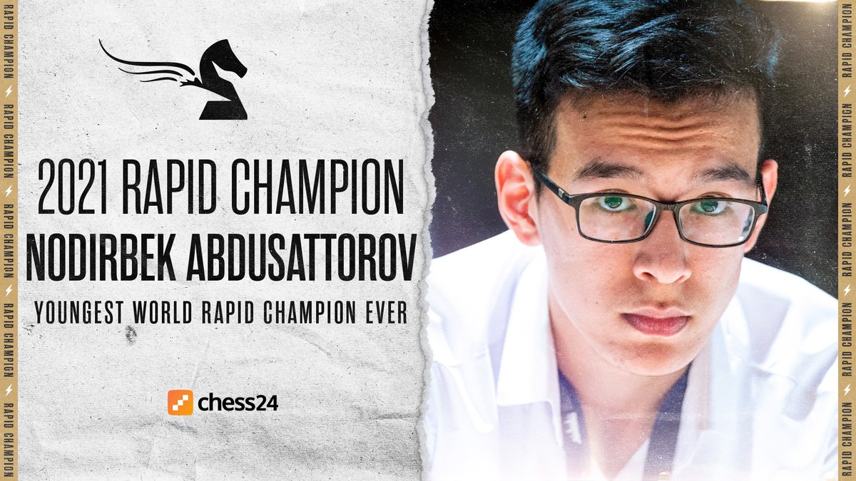 Teenage rapid world champion Nodirbek Abdusattorov takes down Magnus C