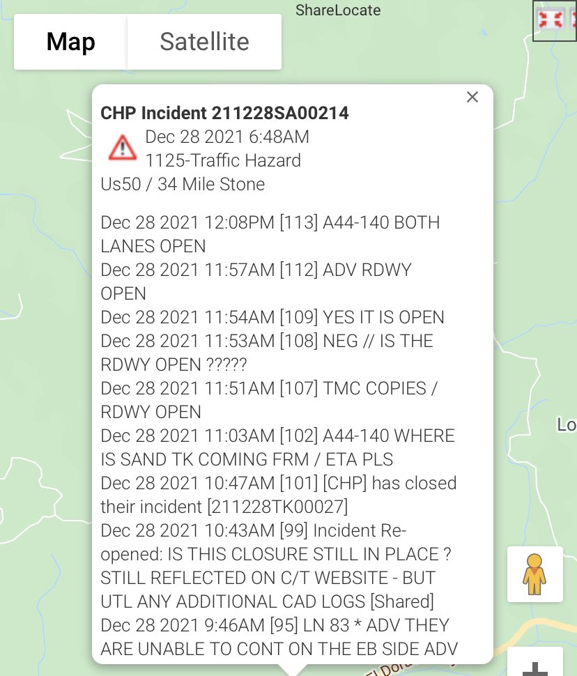 shayclacy's tweet photo. @CaltransDist3 Does this mean both lanes on 50 are open? (Screenshot from quick maps) https://t.co/ozfi9sO2eD
