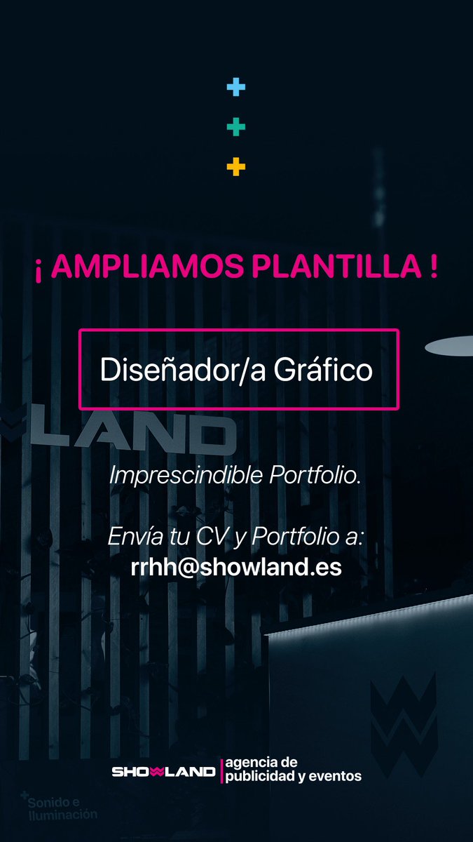 ShowlandGroup's tweet photo. ¡Ampliamos nuestra plantilla! 

#job #Jobs #designer #GraphicDesign #empleo #empleojoven #showland #ofertasdeempleo #adobeillustrator #Adobephotoshop #adobexd #diseño #JobAlert #diseñografico #diseñador #designs #TrabajoSiHay #ULTIMAHORA #LinkedIn #homeoffice #ATENCION #Enterate https://t.co/wa0zok2lEB