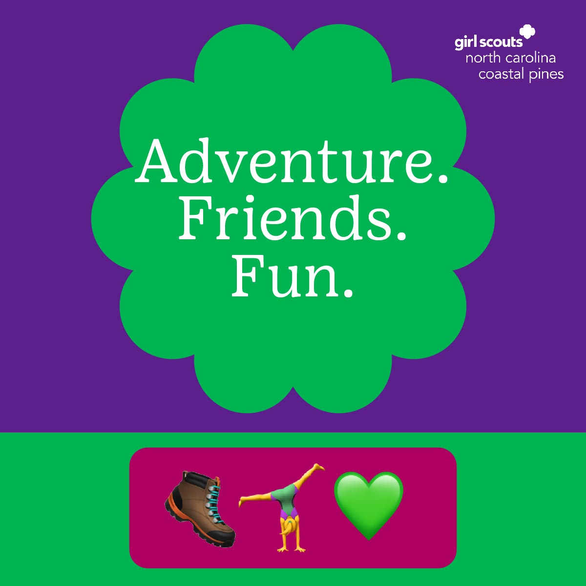 The possibilities are endless when you join Girl Scouts! Sign up today for a lifetime of adventure, friends, and fun. JoinGirlScoutsNC.org