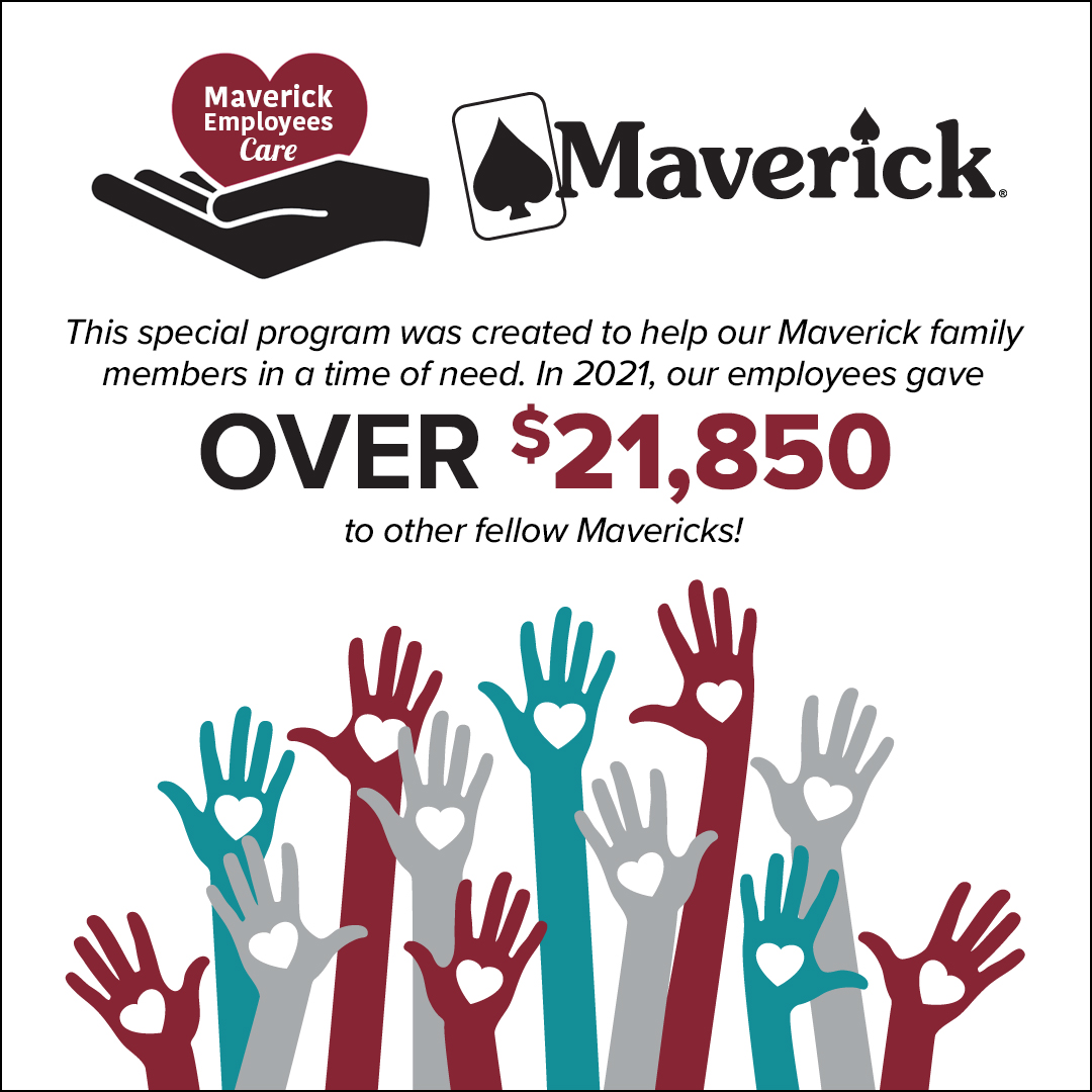 DriveMaverick's tweet photo. Our Maverick Employee Cares program was created by Maverick employees to help fellow Mavericks in need. This year, we had over a 60% increase from last year’s contributions! Way to go, Maverick team! https://t.co/Hdj6wltXr2