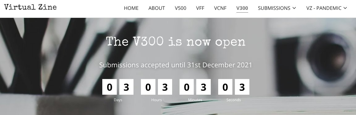 VirtualZine's tweet photo. 3 days - 3 hours - 3 minutes left 😱😱😱 #WritingCommunity #flash #Competition #NYE2022 https://t.co/RVPA0OuLA7