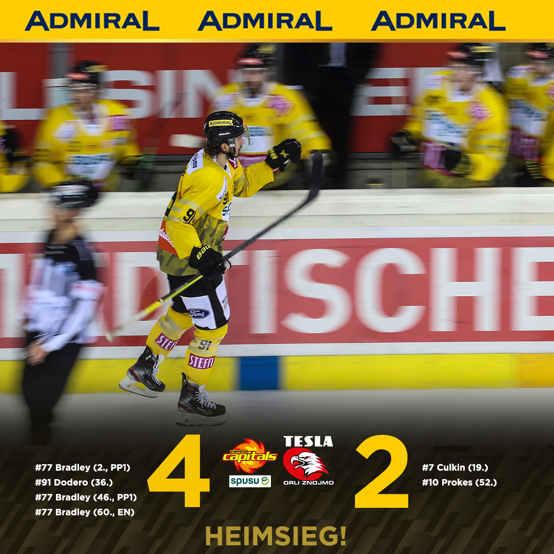 viennacapitals's tweet photo. Matt Bradley schnürt beim 4:2-Sieg unserer @spusu Vienna Capitals im "Ost-Derby" gegen @orliznojmo  einen Hattrick! 🎩🎩🎩

#VICZNO https://t.co/bi5mOFgRJ5
