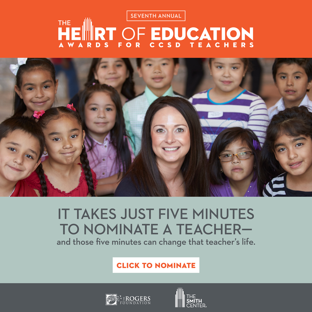 Nominate an outstanding teacher for the 7th-annual #HeartofEducation Awards.

The top 20 teachers will each receive a $5,000 cash award, plus a $1,000 donation to the school program of their choice. 

Nominations can be done at TheHeartofEducation.org.
