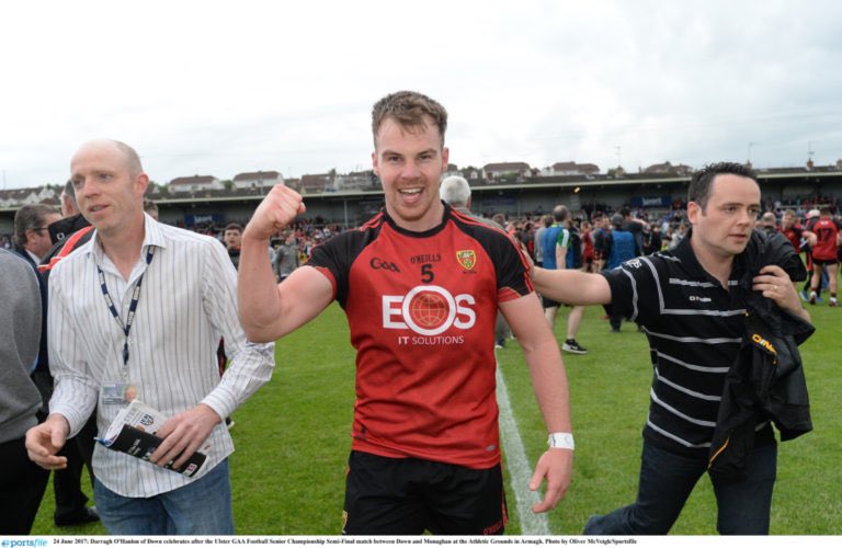 BarryMcElduff's tweet photo. Like many others, I have long since admired @DarraghOHanlon as a person and as a player. Tough blow for him to have to retire early @KilcooGAC and @OfficialDownGAA I wish him and his family well for the future. Bound to be challenging. Hard work dealing with injuries. Top man. https://t.co/ZfYngsxo06