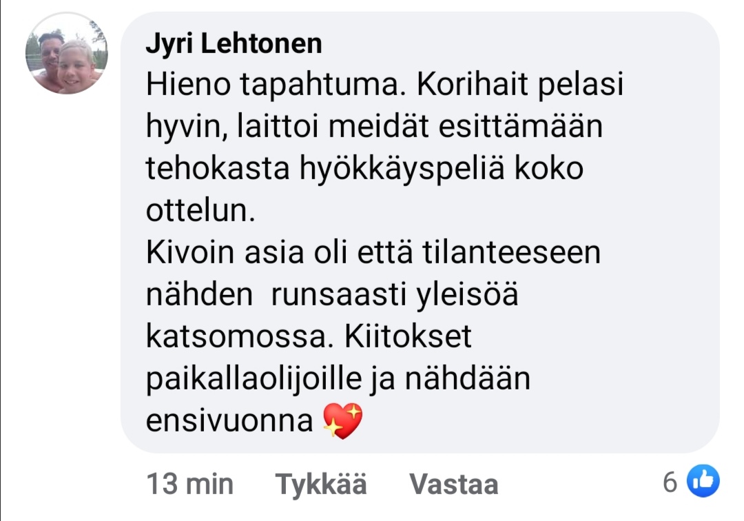SPyoria's tweet photo. Päävalmentaja Jyri Lehtoselta Kouvojen FB-päivitykseen kiitokset tänään paikalle saapuneille katsojille. Tyylikästä. #korisliiga #jyle https://t.co/JQUs27c9oi