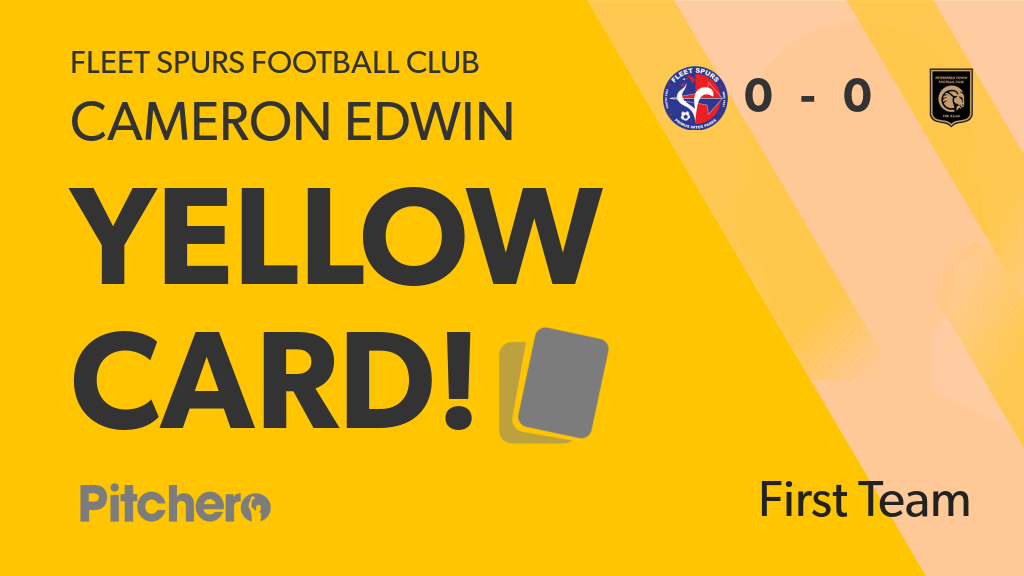 FleetSpurs's tweet photo. 50': Cameron Edwin is yellow carded for Fleet Spurs
#FLEPET #Pitchero
https://t.co/UlBP8GHZ7f https://t.co/u9EoY5qRS2