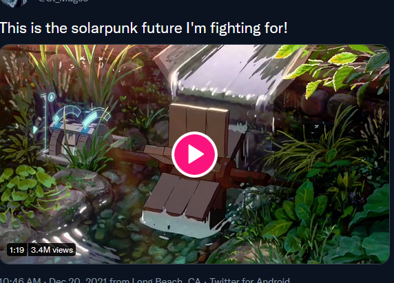RabbitThoughts's tweet photo. Seeing a yogurt commercial with an aesthetic straight out of "Spirited Away" off-cuts as the dream 'more renewable future' just makes me laugh.
So much cottagecore, it's Tolkien with grid-hum. I mean, she has an electric fridge. Why..? Yakhchāls don't need generators:

#Solarpunk https://t.co/Wm0GDzO8e4
