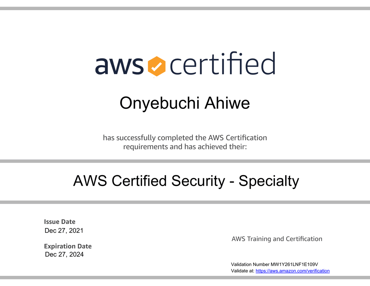 vahiwe1's tweet photo. 7 down!!!
Nice to get this before the year is over.
Thanks to @adriancantrill for his course on https://t.co/DVrD4VSCHU, @jonbonso for the practice exams on @tutorialsdojo, and the @Whizlabs team.
#AWS #secops https://t.co/WbdhpXZ0Bl