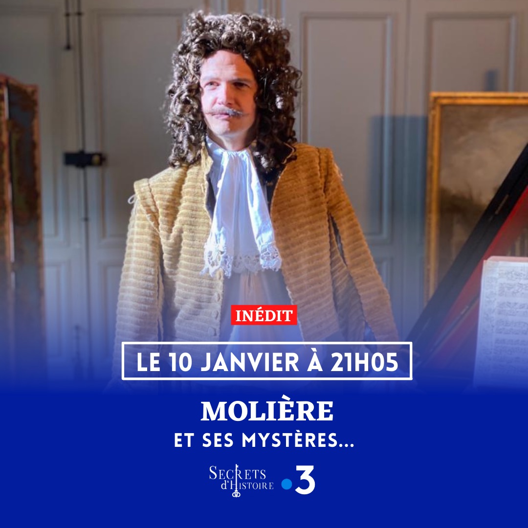 Histward's tweet photo. A l'occasion des 400 ans de la naissance de Jean- Baptiste Poquelin, #Molière, @bernstephane et #Secretsdhistoire vous proposent de revenir sur l'#histoire de Molière le 10 Janvier à 21h 05 sur @France3tv. Hâte de tout savoir sur Molière ! Rendez-vous à retenir. https://t.co/7MMGQlVNN7