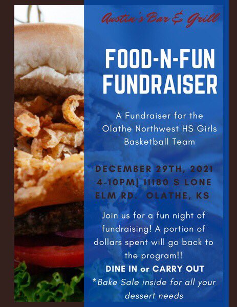Dinner on Wednesday?    Come to Austin’s in Olathe &amp; help support the ONW Lady Ravens 🏀 .  Check out the dessert table #ChristopherElbow &amp; other treats.