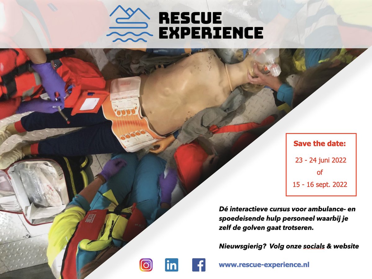 RescueXperience's tweet photo. Wat komt er allemaal kijken bij de zorg aan drenkelingen of patiënten op en van schepen? Waar moet je op letten als je meevaart op een (redding)boot? Hoe kan je overleven als je onverhoopt te water raakt? En hoe zat het ook alweer met duikongevallen? https://t.co/dnv3flzBHL