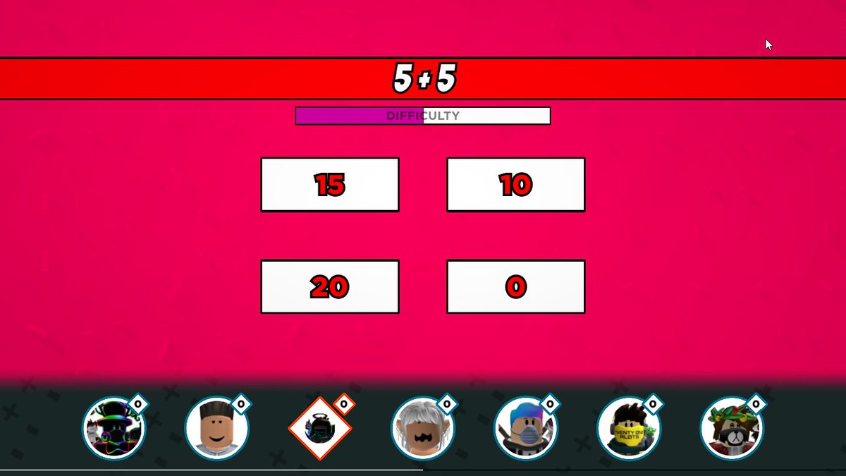 iGottic_Real's tweet photo. Concept for a potential new math game on Roblox!

- Round starts, a problem appears. Difficulty bar shows how hard it is.

- Everybody answers. Getting it right gives you XP based on difficulty. Getting it wrong penalizes your XP.

- Lots of VFX to dramatically show winners. https://t.co/dqjs1g4V6j