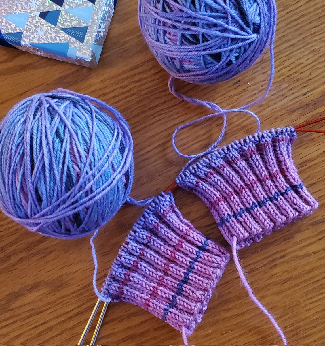 Trying two at a time sock knitting, using magic loop. #boredombusters #lifetimelearner