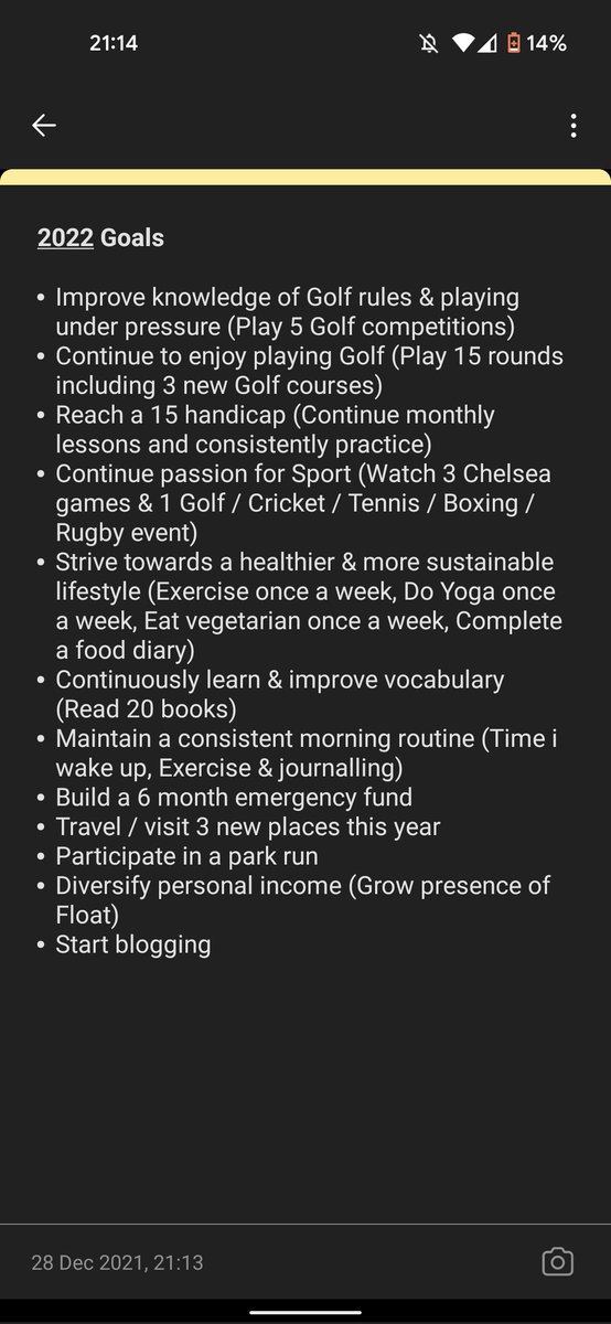 Michael Glassock (@glassockmichael) on Twitter photo Inspired by <a href="/MatthewDicks/">MatthewDicks</a> and with the new year fast approaching here's my 2022 goals. Might try and check on them quarterly π Inspired by <a href="/MatthewDicks/">MatthewDicks</a> and with the new year fast approaching here's my 2022 goals. Might try and check on them quarterly π