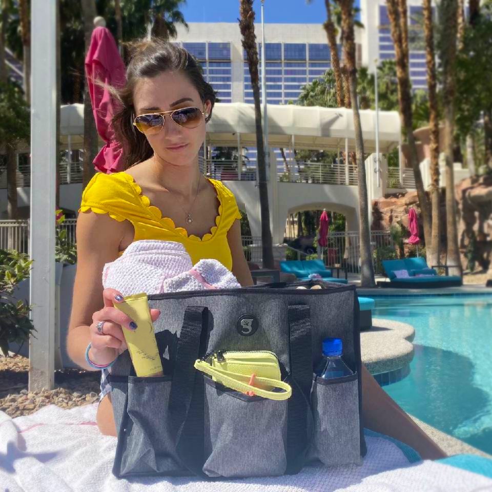Keep organized in '22 for trips to the pool, parties, stores and more!  Our 8 pocket tote is just $24.99 and is available in 12+ patterns.