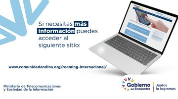 InfoChantilin's tweet photo. Sin importar la operadora o proveedor, desde este 1 de enero puedes comunicarte desde Bolivia🇧🇴, Colombia🇨🇴, Ecuador🇪🇨y Perú🇵🇪 sin pagar recargos por roaming internacional.

Ingresa aquí para conocer más: https://t.co/faia8HUgrF

#JuntosCumplimos #RoamingSinRecargos 
@vmaino https://t.co/VzLLHB2U8z